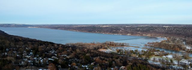 Aerial Cayuga Lake Winter